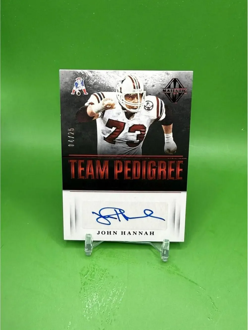 2017 Panini Majestic Team Pedigree Auto #4/25John‎ Hannah #NE-JH Auto HOF